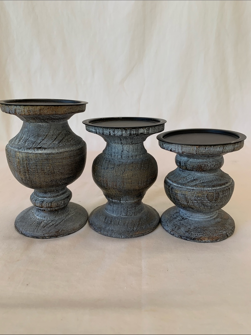 PartyLite Rustic Three-Piece Tiered Pillar Candle Holders